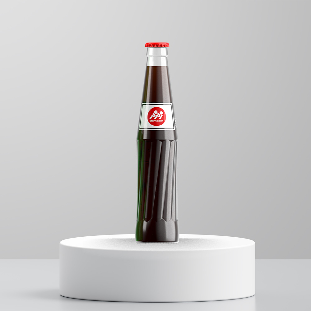 black zamzam Zam Zam Carbonated Soft Drink Cola 280CC نوشابه شیشه ای کولا زم زم - Image 1