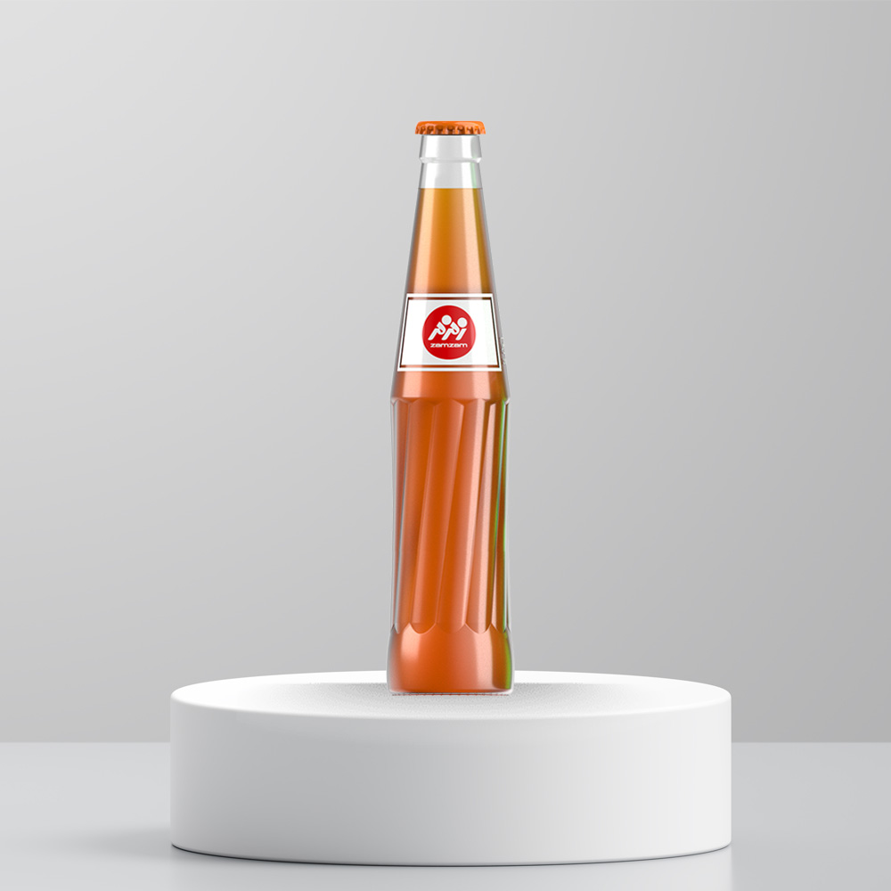 orange zamzam ZamZam Orange Soft Drink Glass 280CC نوشابه شیشه ای پرتقالی زم زم - Image 1