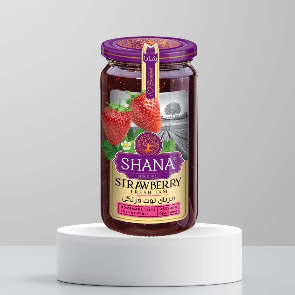 strawbery jam Shana Strawberry Jam 570gr مربا توت فرنگی شانا - Image 1