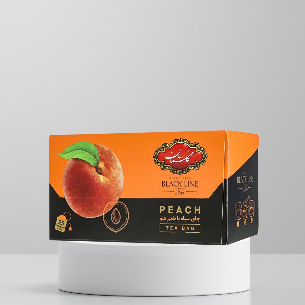 peach tea Golestan Black Tea bag with Peach flavor 25Bags چای سیاه کیسه ای با طعم هلو گلستان - Image 1
