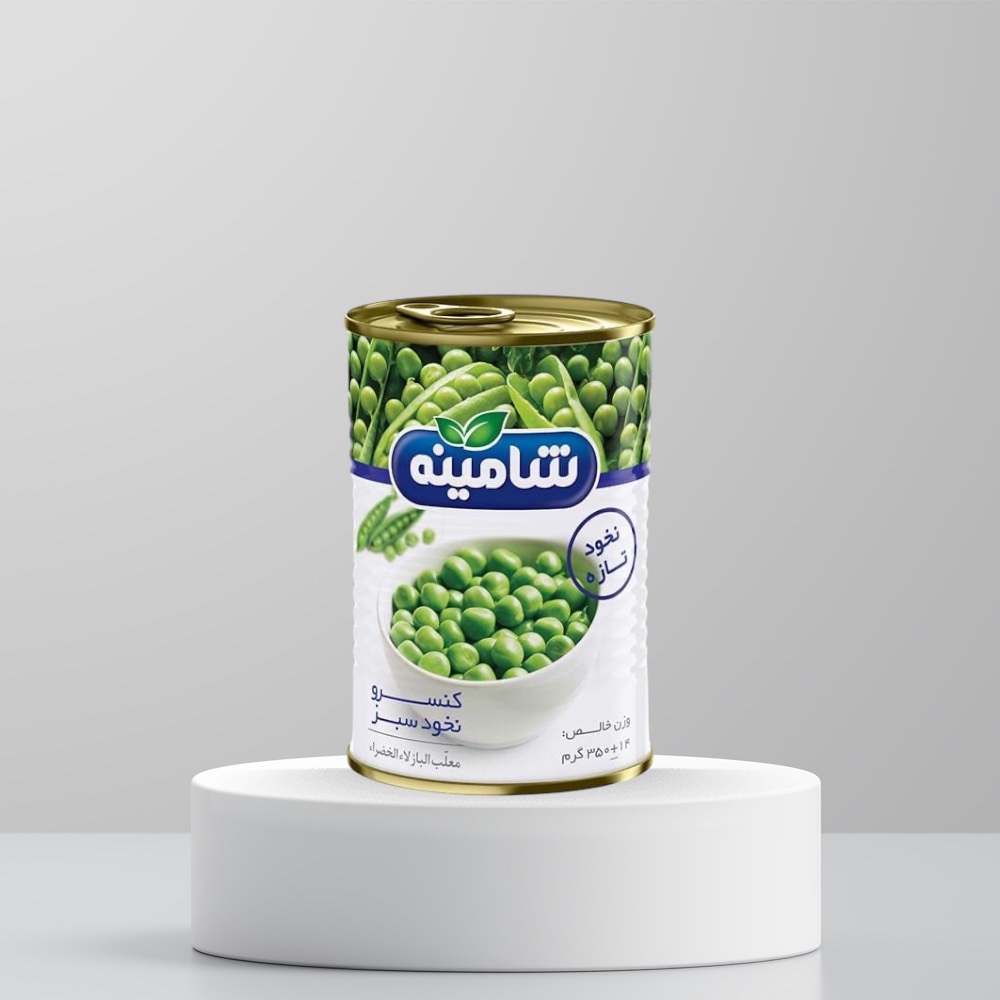photoroom_20260214_174153 Green peas canned 350gr كنسرو نخد سبز شامينه - Image 1