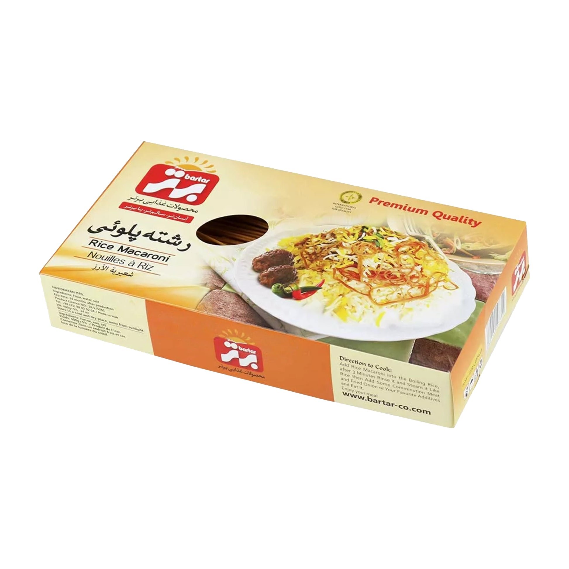 2026/03/1000192479.jpg Bartar Rice Macaroni 400g رشته پلویی برتر - Image 1
