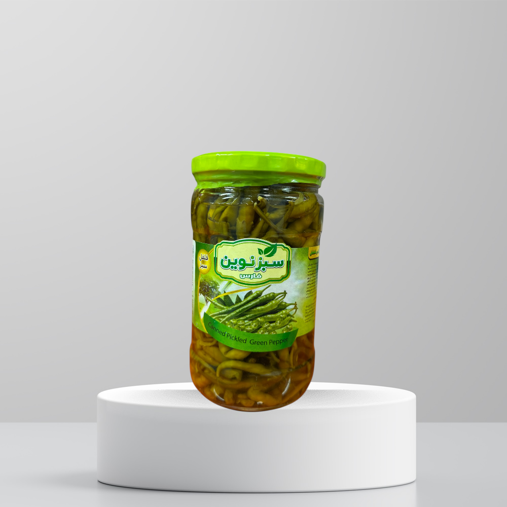 photoroom_20260307_132936 Canned pickled green pepper سبز نوین فلفل سبز 680 gr - Image 1