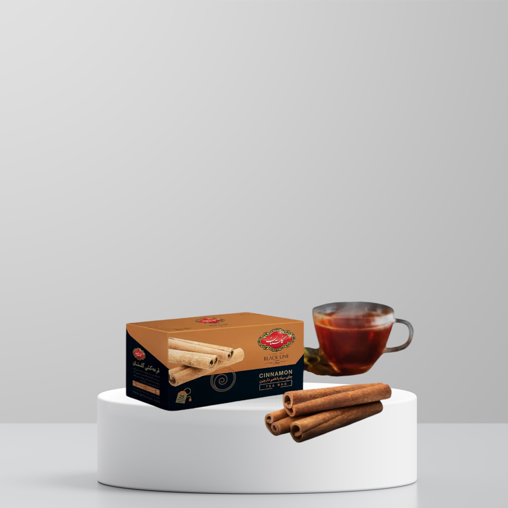 photoroom_20260512_170255 Golestan Cinnamon Black Tea – 25 Tea Bag چای سیاه کیسه ای با دارچين - Image 1